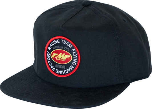 FMF Coaster Hat Black HO25196900BLK - 5 Panel Snapback with Front Patch