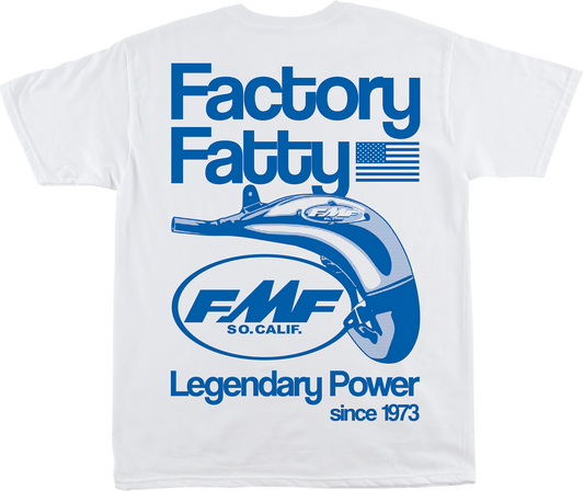 White FMF Factory Fatty T-Shirt in XL size, featuring bold graphic design and comfortable cotton fabric.