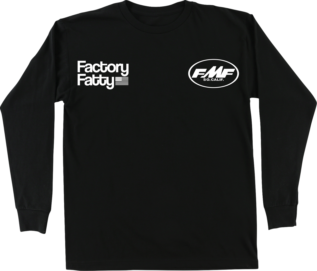 FMF Factory Fatty long-sleeve T-shirt in black, size XL, with logo and design details visible on the front.