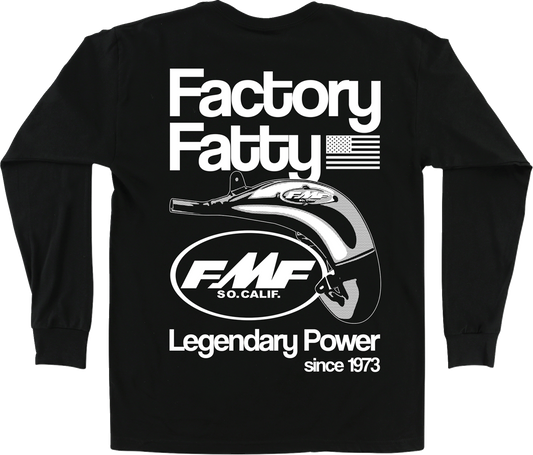 Black FMF Factory Fatty long-sleeve T-shirt in small, featuring the FMF logo and design on the front.