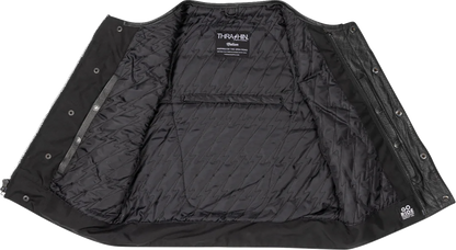 Black Encinal Leather Shorty Riding Vest by THRASHIN SUPPLY CO. in size XL, featuring a fitted design and leather construction.