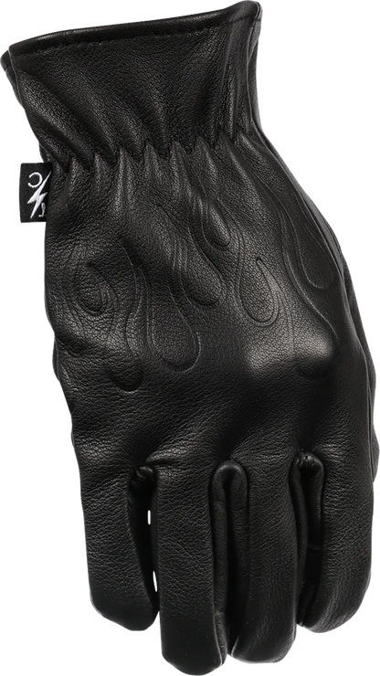 Black Roper leather gloves by Thrashin Supply Co. in size XL, showing detailed stitching and durable leather material.