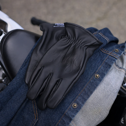 Black Roper leather gloves by THRASHIN SUPPLY CO. in size XL, featuring durable leather and classic design.