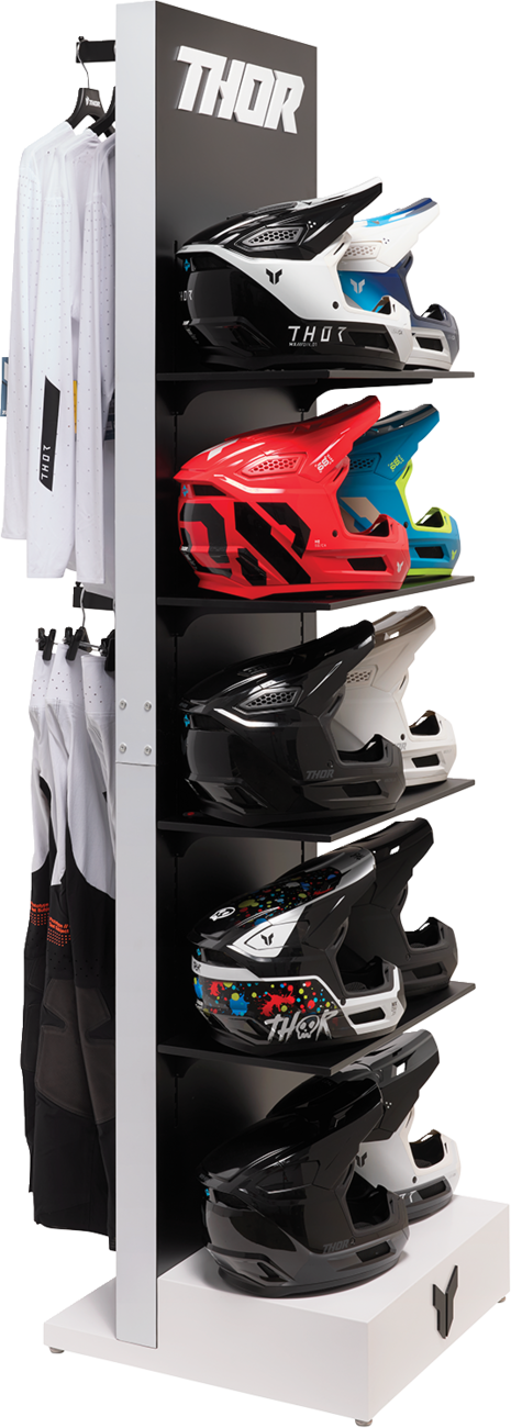 Thor MD-50-01 podium display featuring a sleek, modern design with the Thor logo and product branding on a sturdy stand.