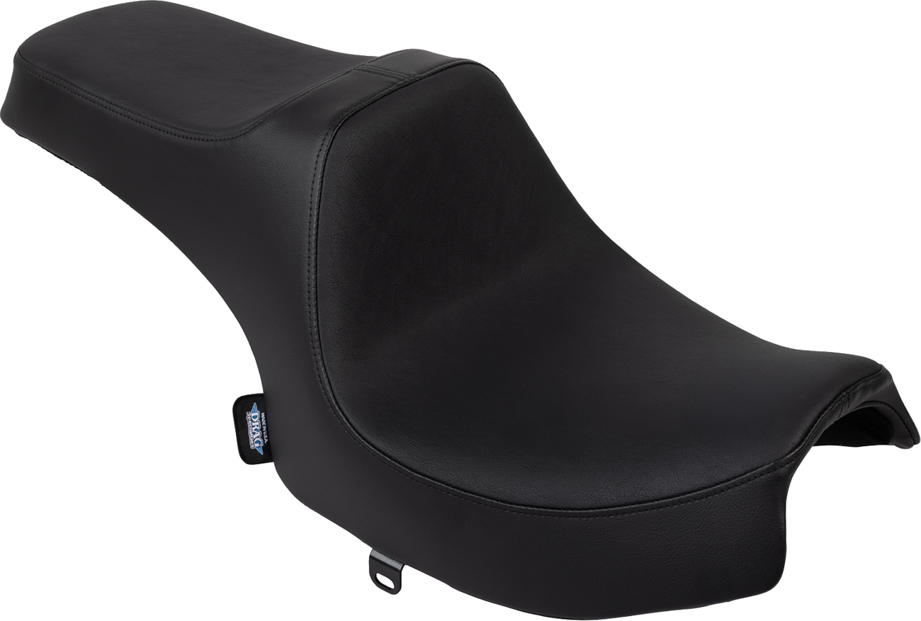 Drag Specialties Predator III seat for Challenger 2020-2025, black vinyl with smooth finish, shown from side angle.