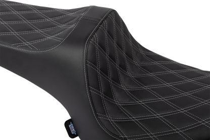 DRAG SPECIALTIES SEATS Predator III vinyl motorcycle seat with double diamond stitching for Challenger 2020-2025, part 4718C.