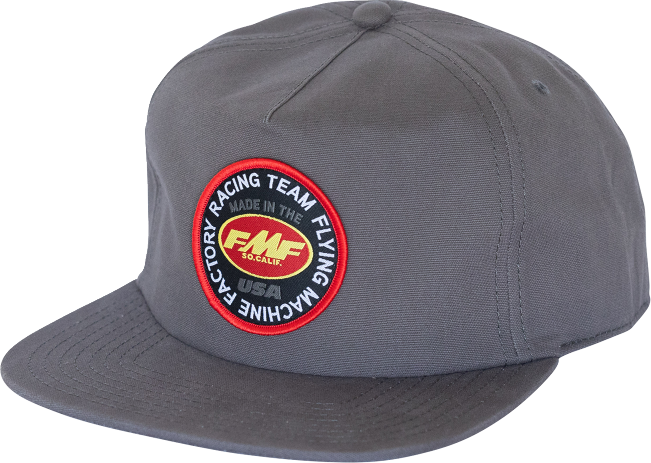 FMF Coaster Hat Charcoal HO25196900CHR - 5 Panel Snapback with Front Patch and Woven Label