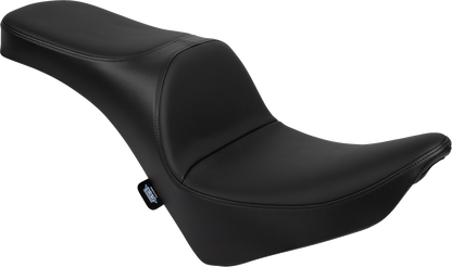 Drag Specialties Freedom Seat in solar leather for Harley FL/FX 2018-2025, motorcycle seat with comfortable design and stylish finish.