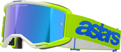ALPINESTARS GOGGLES, Alpinestars GOGGLES Vision 5 Blaze Yellow/Blue with Blue Mirror Lens - Part 5102125-5007