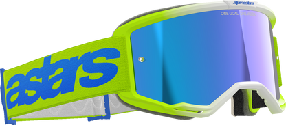 ALPINESTARS GOGGLES, Alpinestars GOGGLES Vision 5 Blaze Yellow/Blue with Blue Mirror Lens - Part 5102125-5007