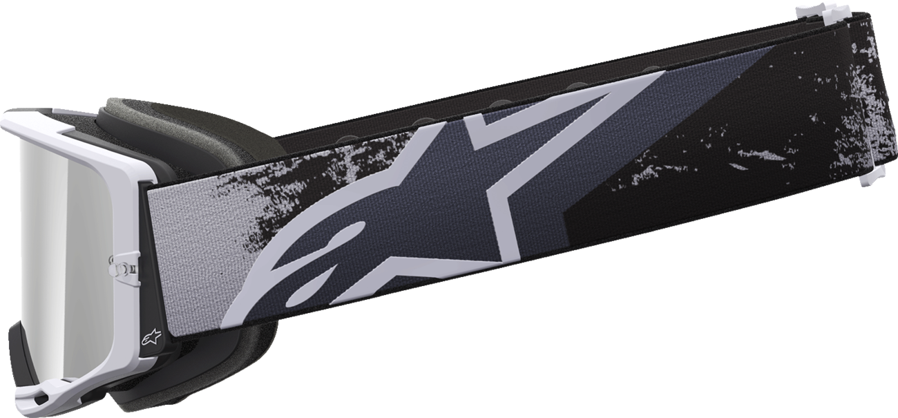 Alpinestars goggles Vision 8 with Lahnd Iron and camo frame, silver mirror lens, motocross riding gear.