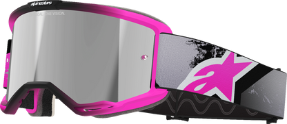 ALPINESTARS GOGGLES, Alpinestars GOGGLES Vision 5 Lahnd Iron/Pink with Silver Mirror Lens - Part 5100626-9284