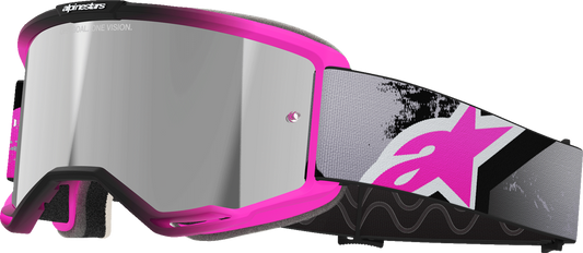 ALPINESTARS GOGGLES, Alpinestars GOGGLES Vision 5 Lahnd Iron/Pink with Silver Mirror Lens - Part 5100626-9284