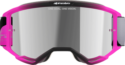 ALPINESTARS GOGGLES, Alpinestars GOGGLES Vision 5 Lahnd Iron/Pink with Silver Mirror Lens - Part 5100626-9284
