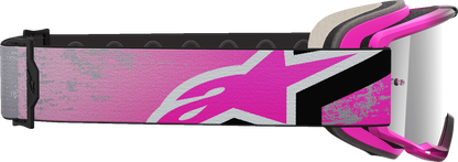 ALPINESTARS GOGGLES, Alpinestars GOGGLES Vision 5 Lahnd Iron/Pink with Silver Mirror Lens - Part 5100626-9284