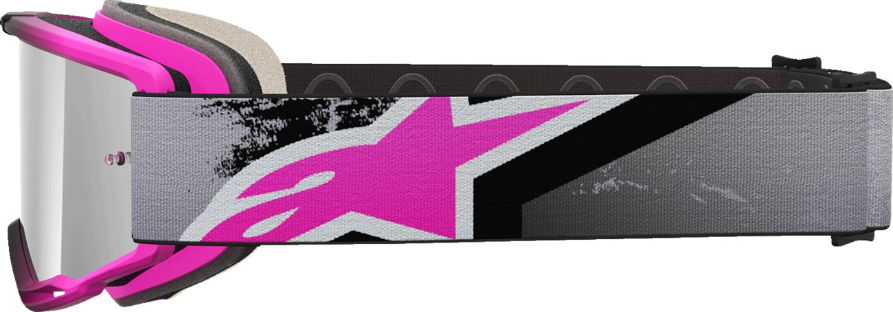 ALPINESTARS GOGGLES, Alpinestars GOGGLES Vision 5 Lahnd Iron/Pink with Silver Mirror Lens - Part 5100626-9284