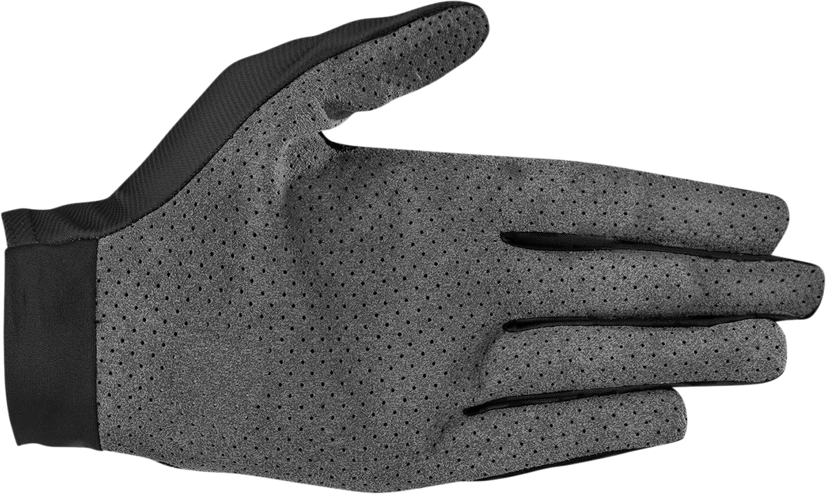 Alpinestars Aspen Pro Lite motorcycle gloves in black, medium size, featuring protective padding and durable construction.