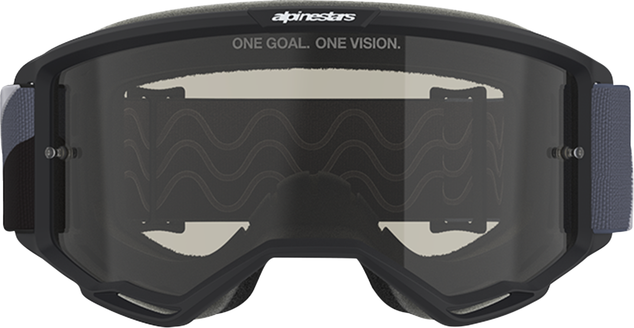 Alpinestars goggles Vision Sand in black and gray with dark gray smoked lens for motocross or off-road riding.