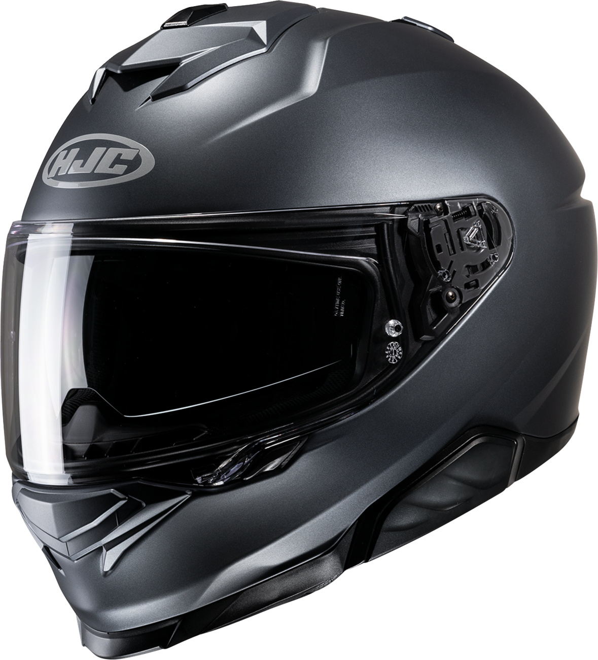 HJC i71 motorcycle helmet in solid semi-flat anthracite color, 2XL size, featuring sleek aerodynamic design.