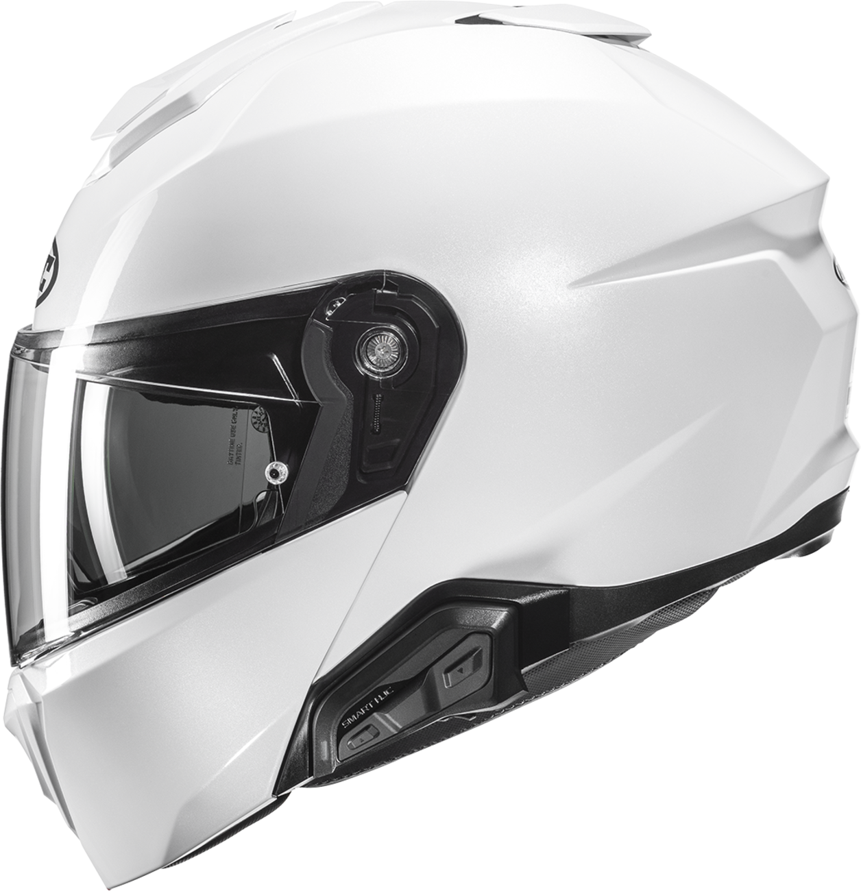 HJC i91 helmet in solid white, extra small size, with sleek aerodynamic design and clear visor for motorcycling.