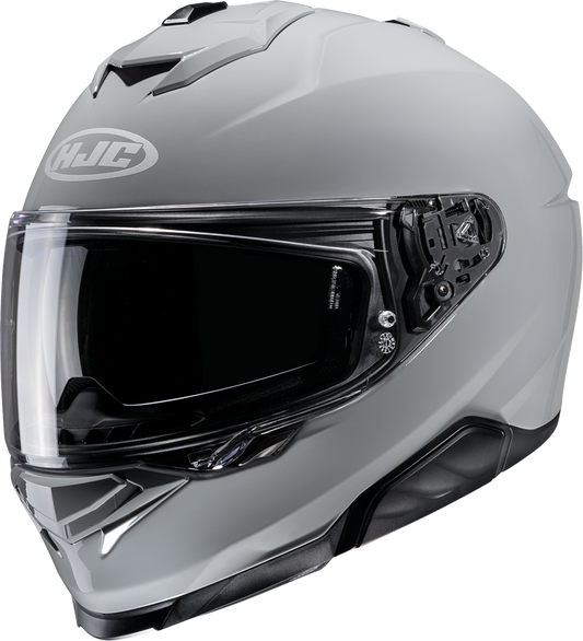 HJC i71 helmet in solid neutral gray color, XS size, with aerodynamic design and clear visor.