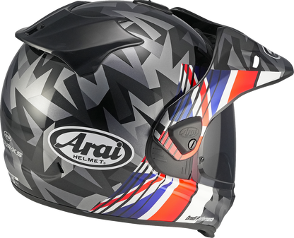 Arai Helmets XD-5 Nation UK XL motorcycle helmet with VAS-A and Max-Vision shields, featuring a sleek design and secure fit.