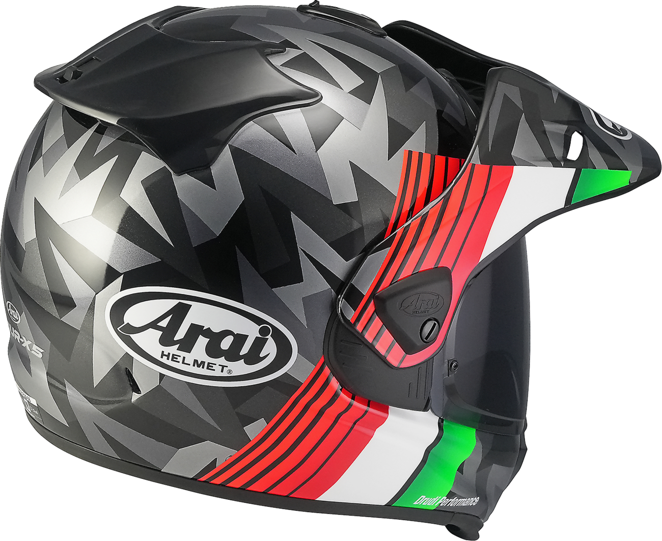 ARAI Helmets XD-5 Nation Italy motorcycle helmet in large size with detailed design and branding, shown from a front view.