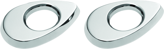 Kuryakyn Kellermann front turn signal mounts for Harley Davidson Street Glide motorcycle, shown attached to handlebars.
