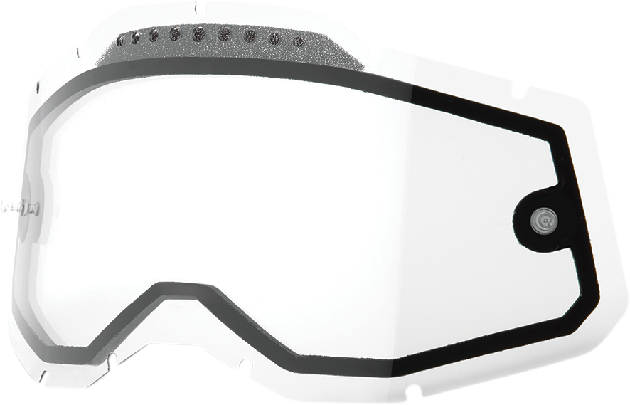 100% Accuri 2/Racecraft 2/Strata 2 Dual Lens - Vented - Clear 59082-00001 - Howling Moto