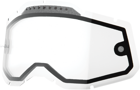100% Accuri 2/Racecraft 2/Strata 2 Dual Lens - Vented - Clear 59082-00001 - Howling Moto