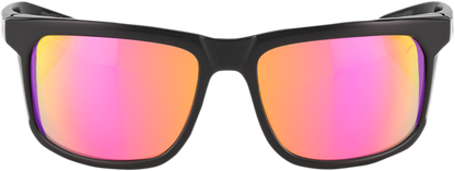 100% Hakan Sunglasses - Black - Purple Mirror 61036-001-72 - Howling Moto
