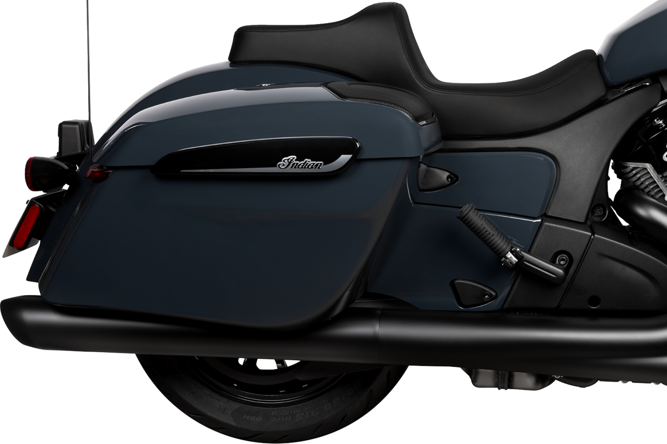 DRAG SPECIALTIES SEATS Predator III 2-up motorcycle seat for Chieftain 2025 and Challenger 2020-25, vinyl with smooth finish.