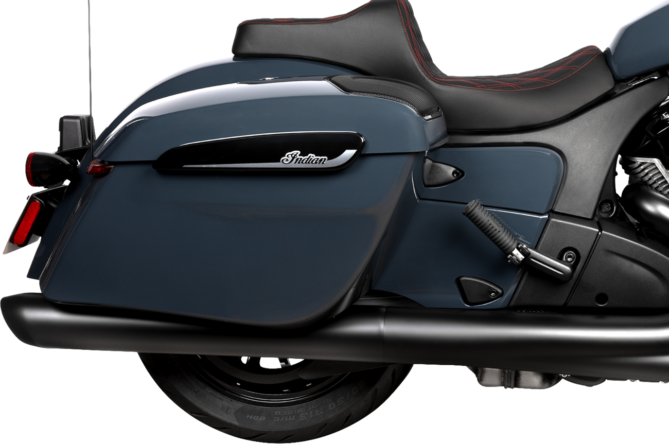 Drag Specialties Predator III 2-up seat for Indian Chieftain and Challenger motorcycles, featuring a sleek, comfortable design.