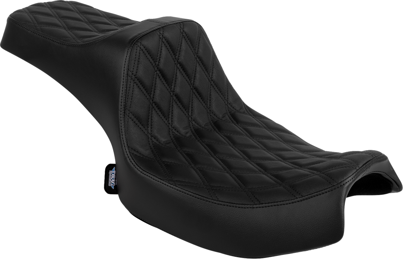 Drag Specialties Predator III 2-up seat for Chieftain '25 and Challenger '20-'25, featuring comfortable black upholstery and ergonomic design.