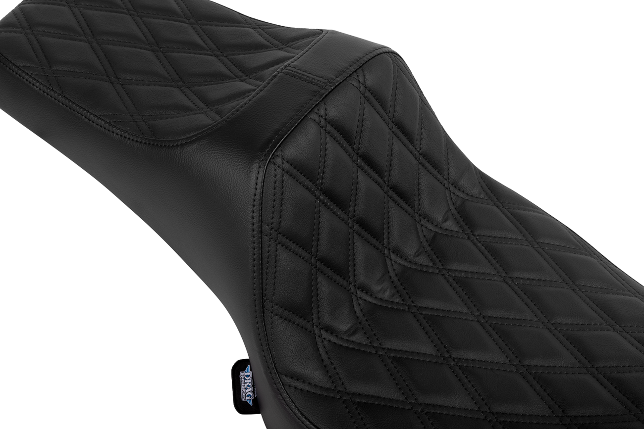 Drag Specialties Predator III 2-up seat for Chieftain '25 and Challenger '20-'25 motorcycle, showing the black cushioned seat.