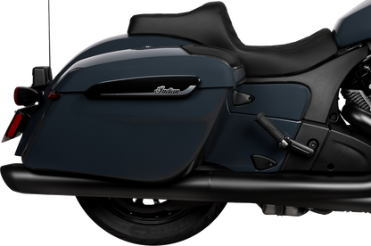 Drag Specialties Predator III 2-up seat for Chieftain and Challenger motorcycles, featuring comfortable padded design.