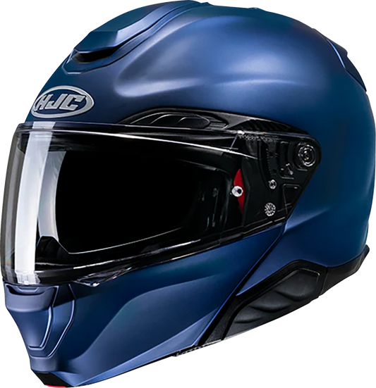 HJC RPHA 91 modular helmet in solid semi-flat metallic blue, 2X large size, with sleek aerodynamic design and secure chin strap
