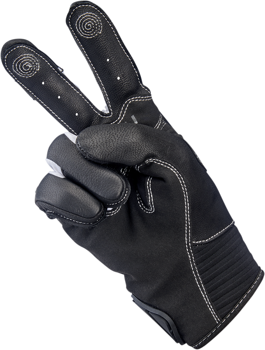 Gray BILTWELL Bridgeport motorcycle gloves in XL size with reinforced palms and adjustable wrist straps.