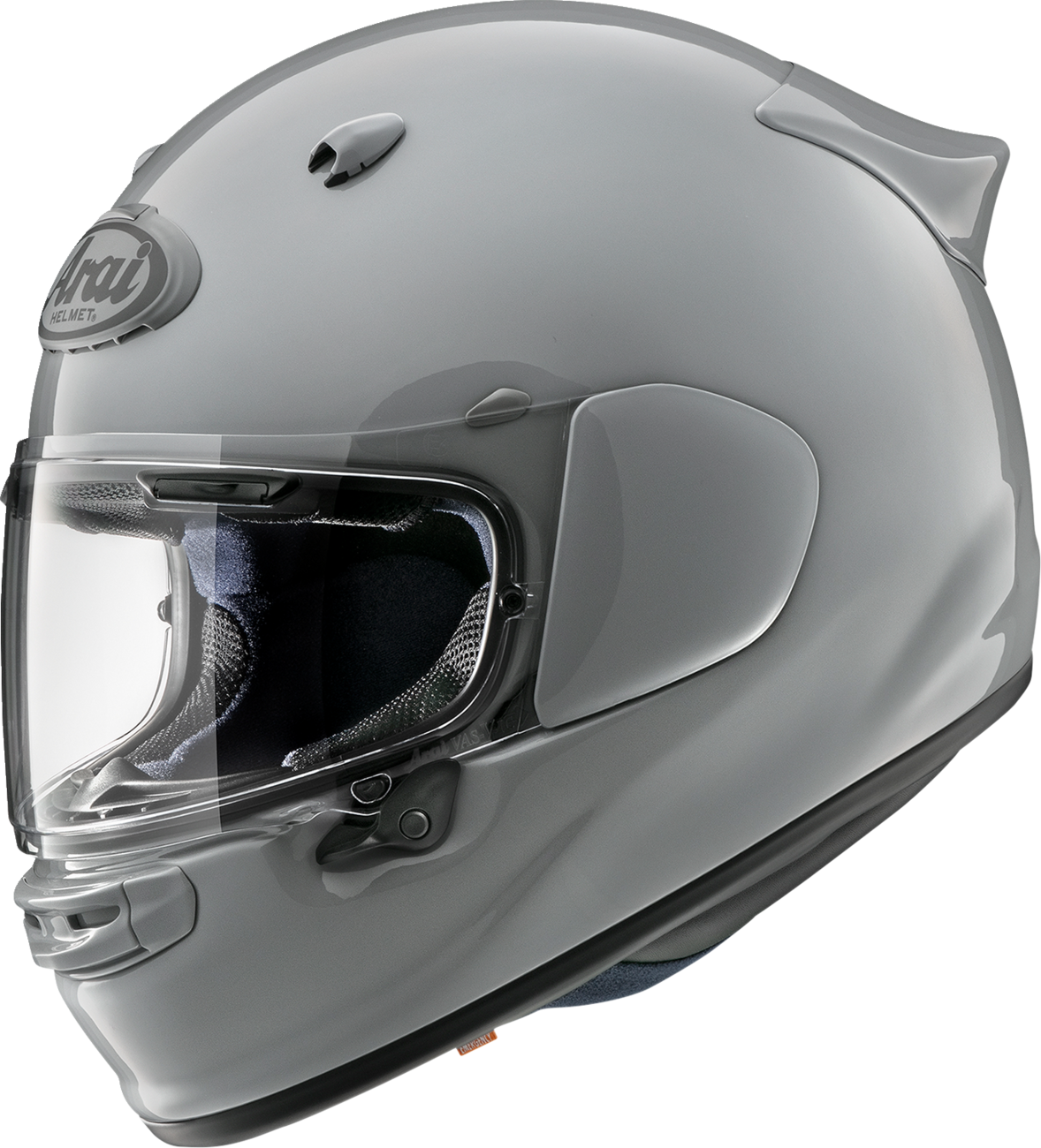 Light gray ARAI HELMETS Contour-X motorcycle helmet in medium size, featuring aerodynamic design and ventilation features.