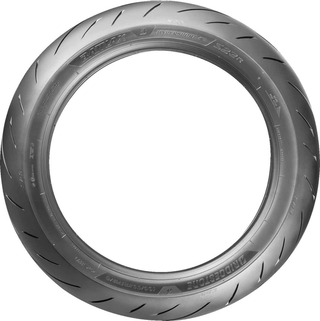 BRIDGESTONE Battlax S23 rear motorcycle tire 140/70R17 66H with tread pattern for enhanced grip and performance.