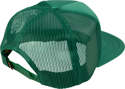 FMF Gass Hat - Green HO25T196907GR with Embroidered Logo and Trucker Style