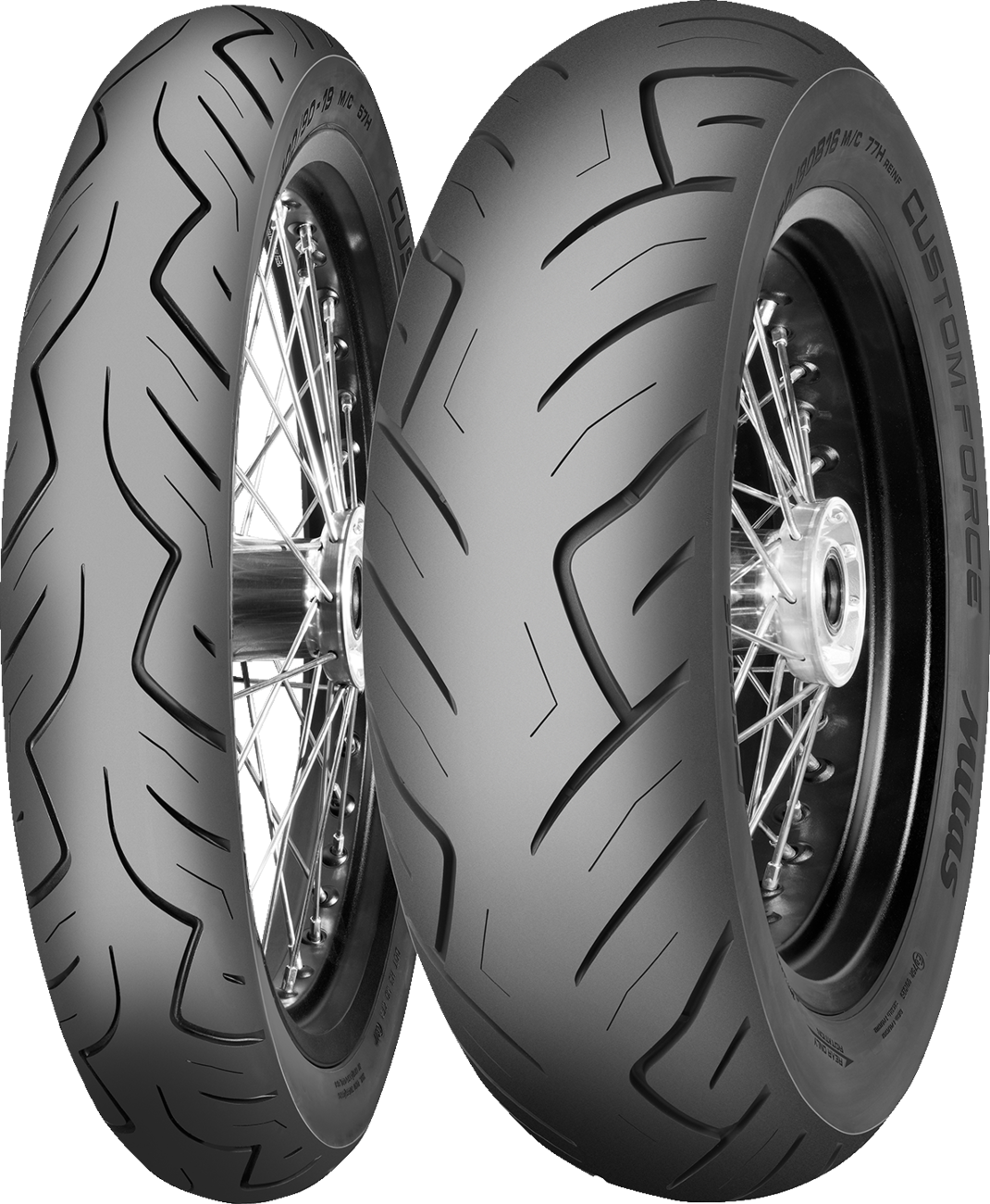 MITAS Custom Force front motorcycle tire 130/90-16 (MT90-16) 67H with tread pattern and sidewall details