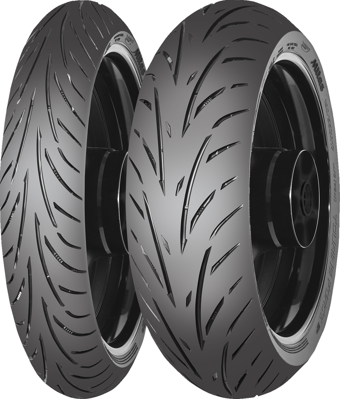 MITAS Touring Force SP rear motorcycle tire 180/55ZR17 (66W) for sport and touring bikes, featuring tread pattern and sidewall details.
