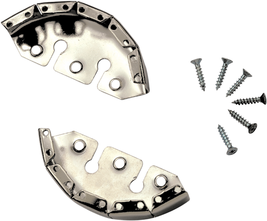 Alpinestars MX boot toe caps with screws, durable black plastic replacement parts for motocross boots.