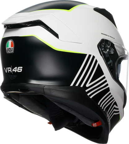 AGV K7 Super 46 motorcycle helmet in XL size with aerodynamic design and clear visor, shown from side view.