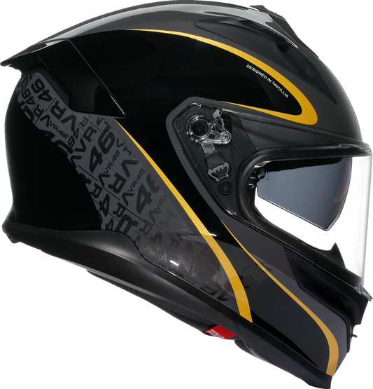 AGV K7 Flow 46 motorcycle helmet in 2XL with advanced ventilation and aerodynamic design, shown from a side angle.