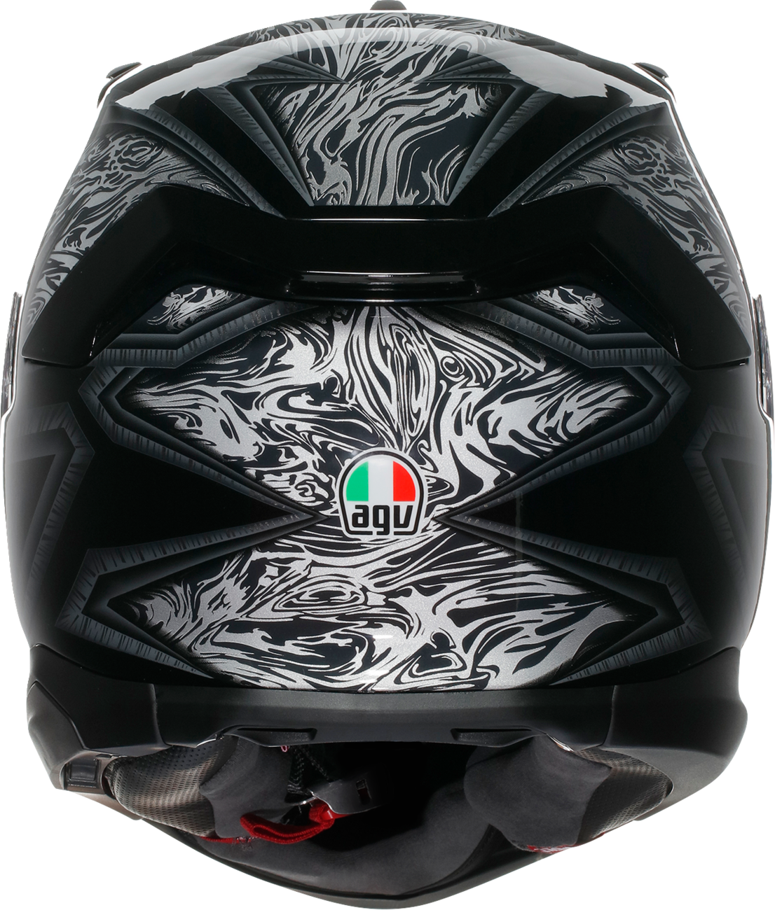 AGV K7 Damascus Helmet - Black and Silver, Small – Advanced Motorcycle Helmet with Ventilation and Sun Visor