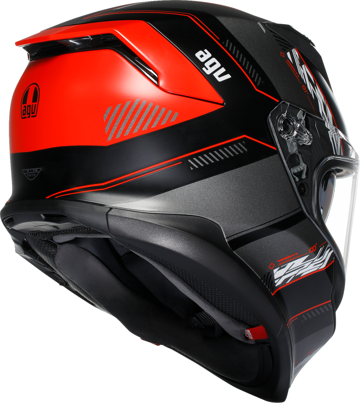 AGV K7 racing helmet in matte black and red with aerodynamic design and Pinlock MaxVision visor, medium size.
