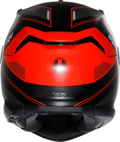 AGV K7 racing helmet in matte black and red, medium size, featuring aerodynamic design and Pinlock MaxVision visor.