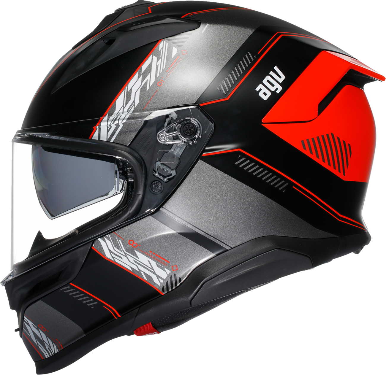 AGV K7 racing helmet in matte black and red with aerodynamic design and Pinlock MaxVision visor, medium size.